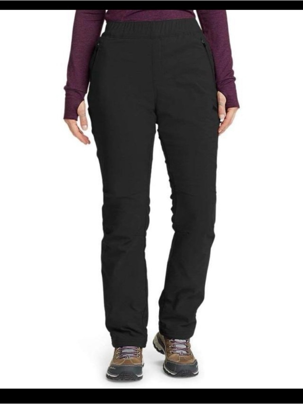 Eddie Bauer Women’s 10 Black Fleece Lined Stretch Pull On Jogger Pants